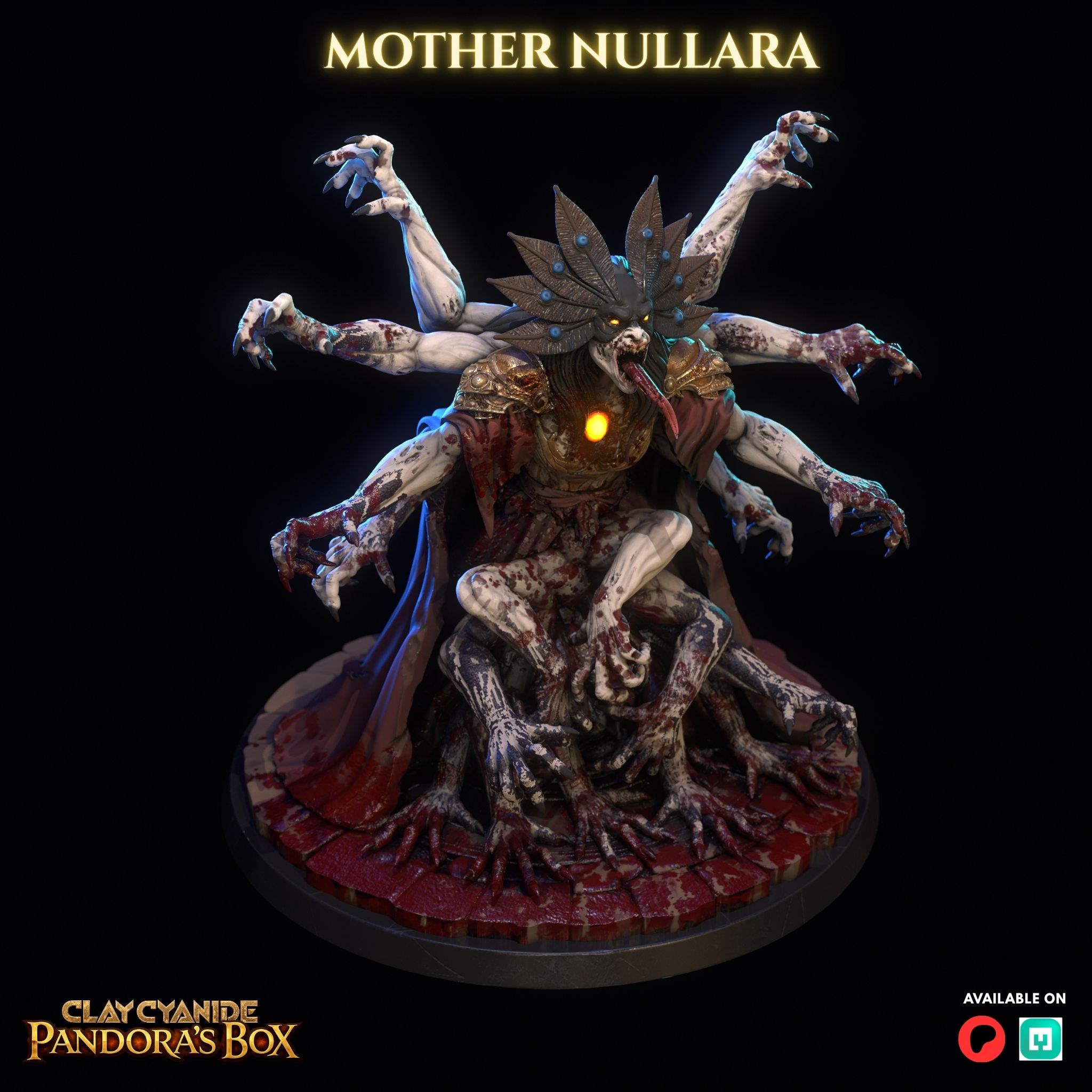 Mother Nullara STL miniature angle 4 — side profile showing gesture and posture